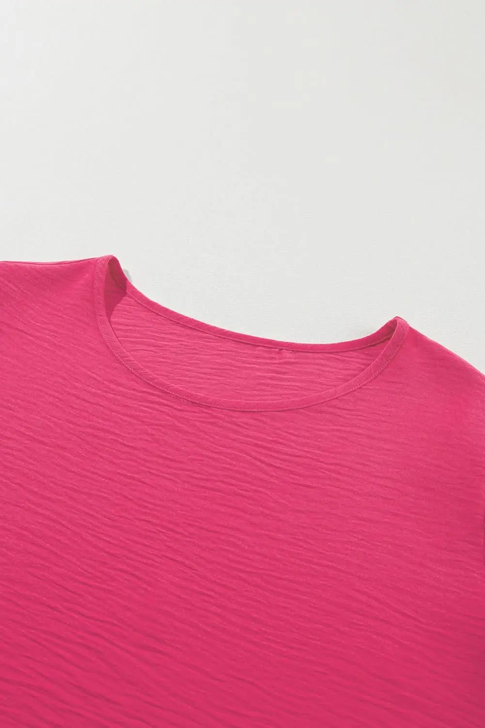Bright Pink Ruffled Short Sleeve Plus Size Top - Love Salve
